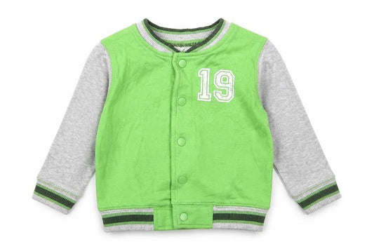 F&F Boys Green Striped Cotton Cardigan Jumper Size 3-6 Months Button - 19