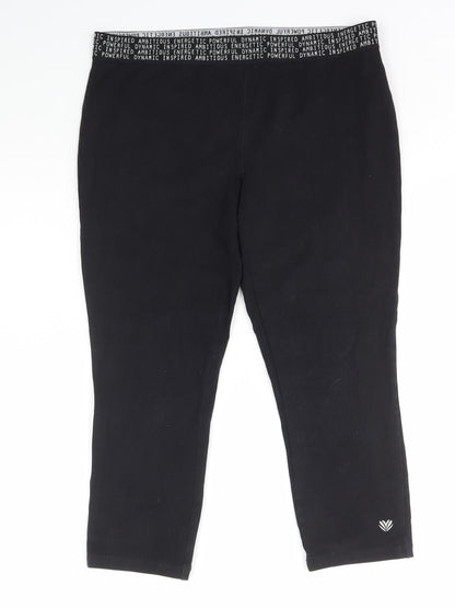 FOREVER 21 Womens Black Cotton Capri Trousers Size L L21.5 in Regular