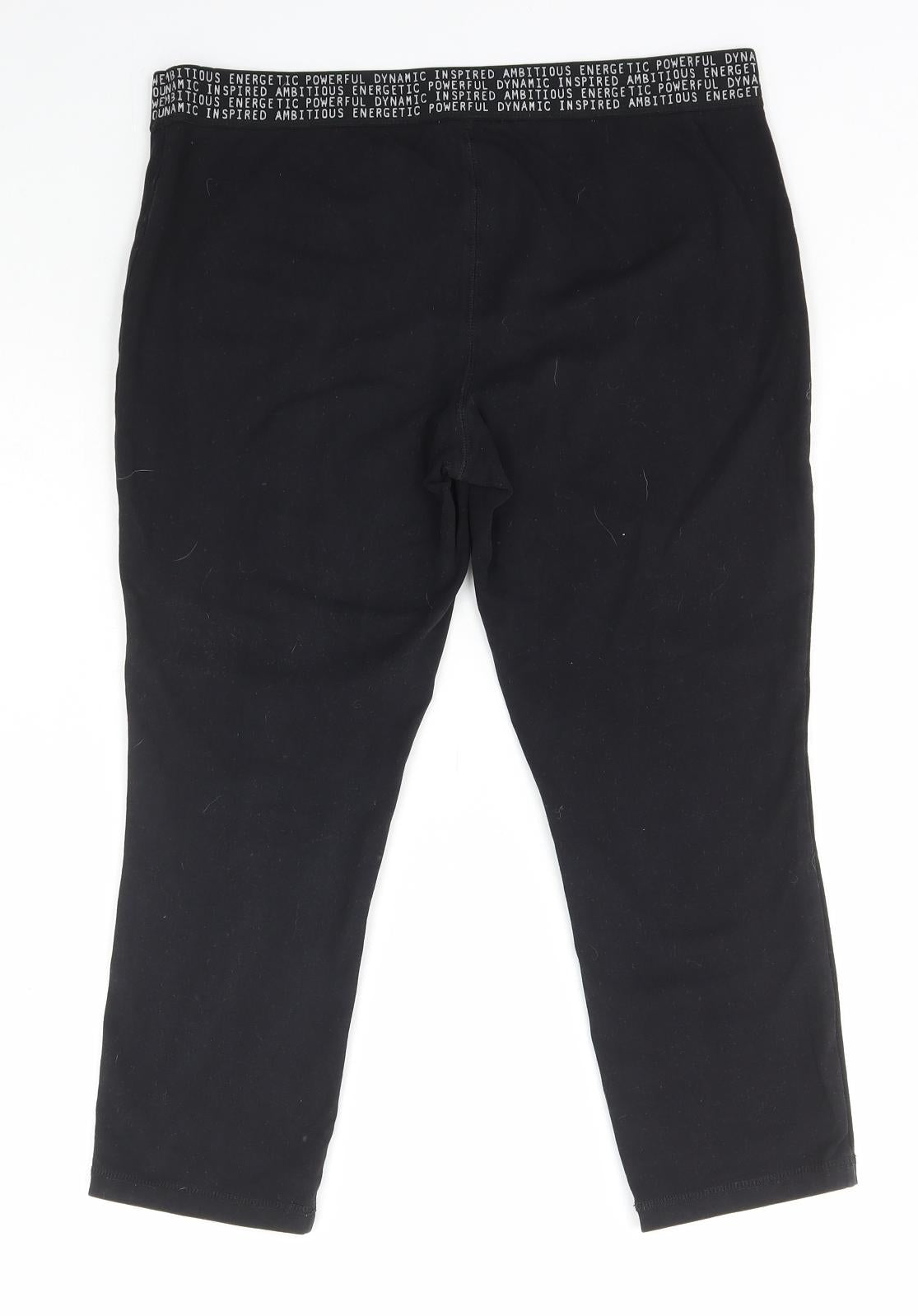 FOREVER 21 Womens Black Cotton Capri Trousers Size L L21.5 in Regular