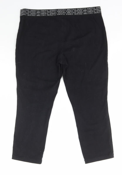 FOREVER 21 Womens Black Cotton Capri Trousers Size L L21.5 in Regular