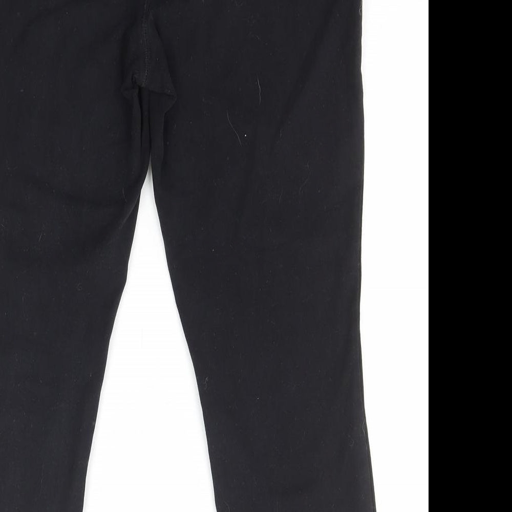 FOREVER 21 Womens Black Cotton Capri Trousers Size L L21.5 in Regular