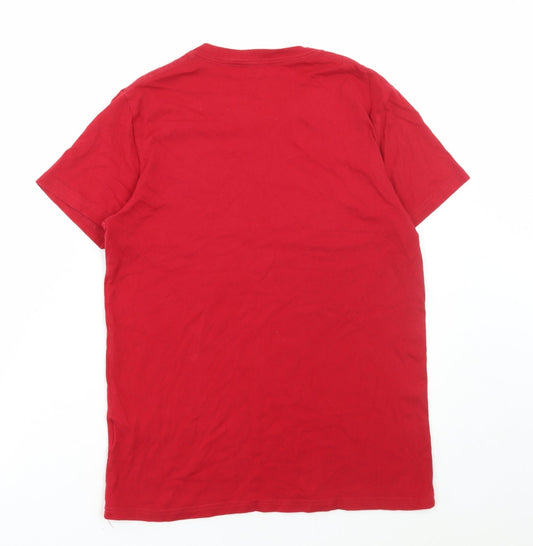 Womens UK Size XS Hollister Red Basic T-Shirt