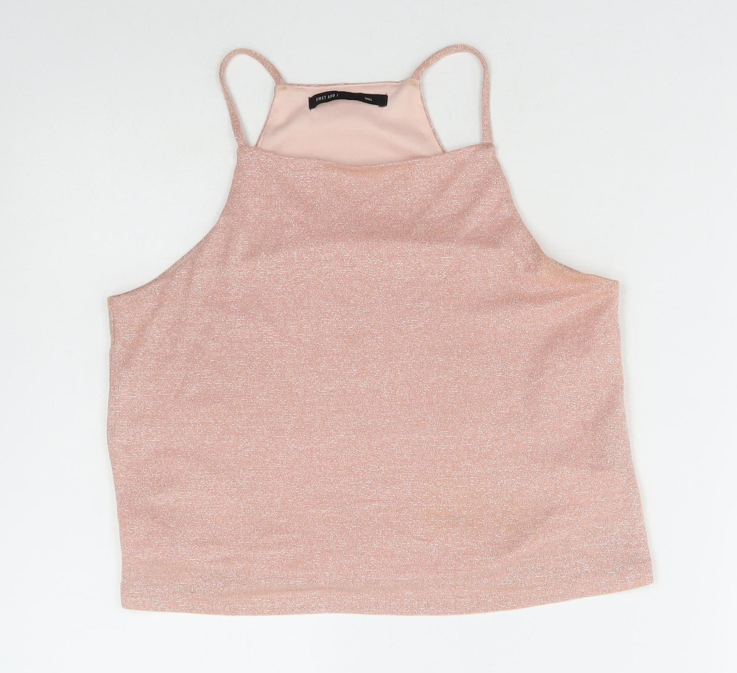First and I Womens Pink Viscose Camisole Tank Size S Square Neck