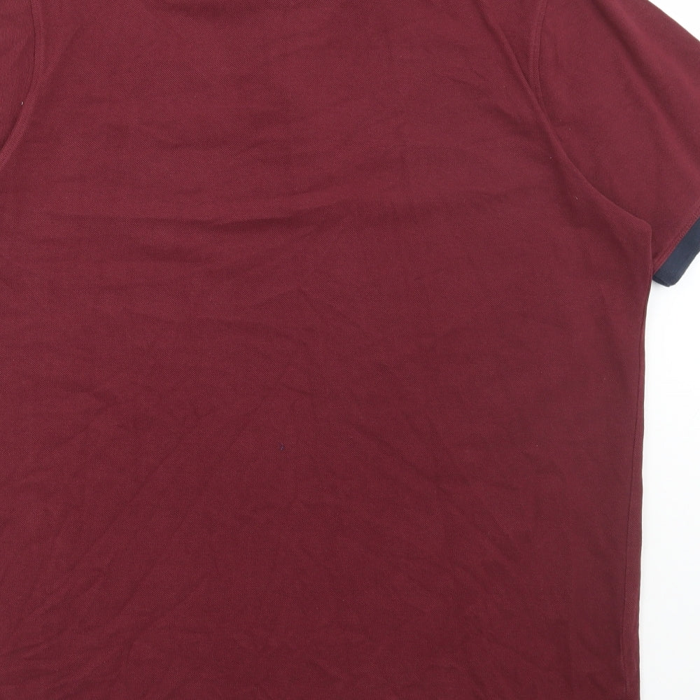 Livergy Mens Red Cotton Polo Size XL Collared Button - Sports Department