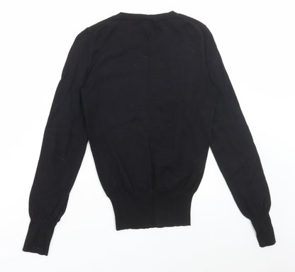 Gap Womens Black Round Neck Rayon Pullover Jumper Size XS