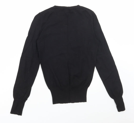 Gap Womens Black Round Neck Rayon Pullover Jumper Size XS