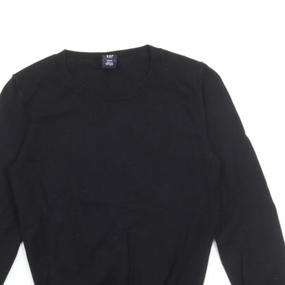 Gap Womens Black Round Neck Rayon Pullover Jumper Size XS
