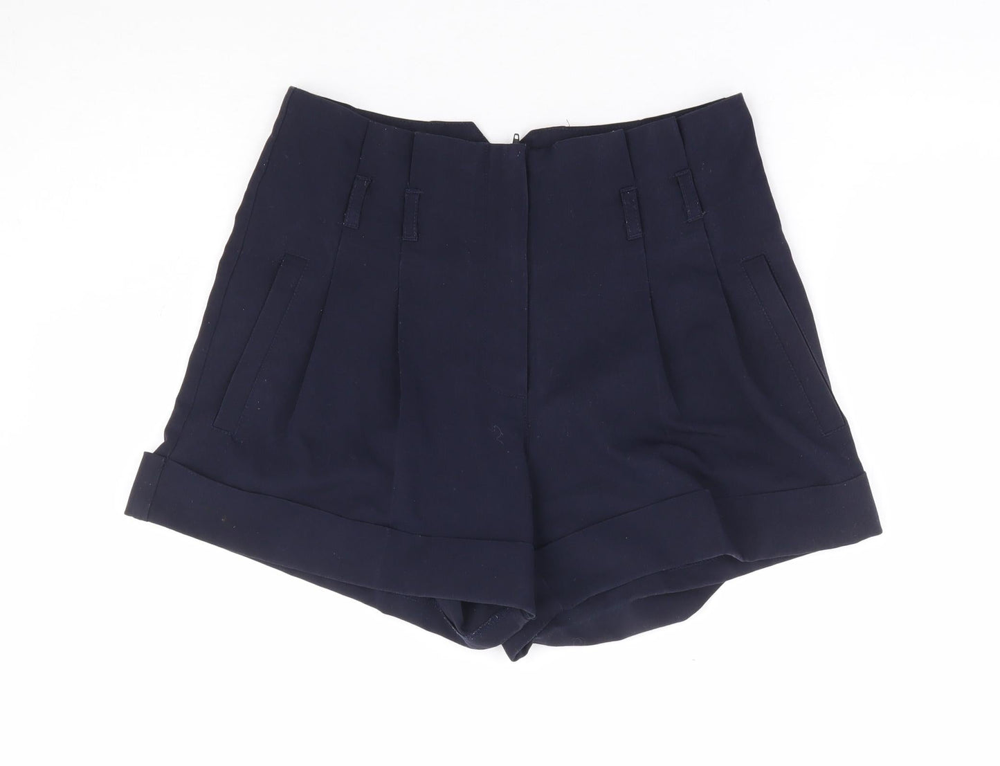 Miss Selfridge Womens Blue Polyester Sailor Shorts Size 8 L4 in Regular Zip