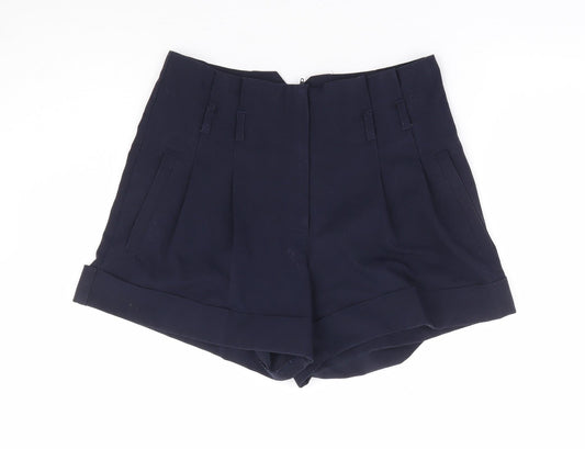 Miss Selfridge Womens Blue Polyester Sailor Shorts Size 8 L4 in Regular Zip