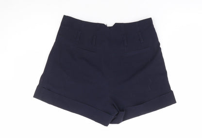 Miss Selfridge Womens Blue Polyester Sailor Shorts Size 8 L4 in Regular Zip