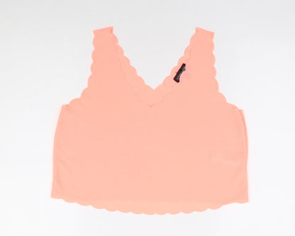 Womens UK Size 10 Topshop Orange Cropped Tank
