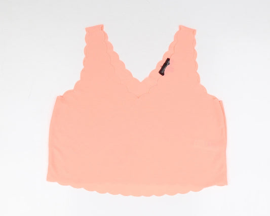 Womens UK Size 10 Topshop Orange Cropped Tank