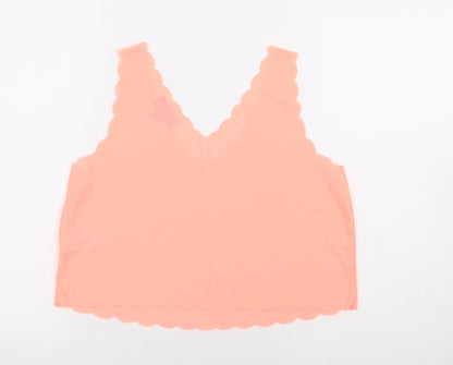 Womens UK Size 10 Topshop Orange Cropped Tank