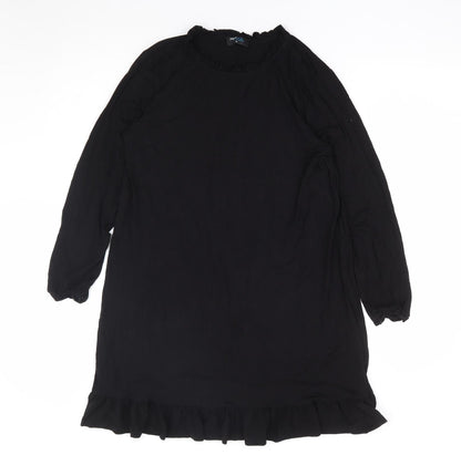 Papaya Womens Black Viscose A-Line Size M Round Neck Pullover