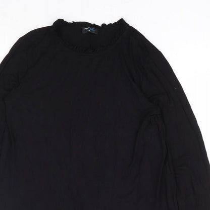 Papaya Womens Black Viscose A-Line Size M Round Neck Pullover
