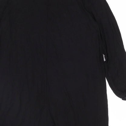 Papaya Womens Black Viscose A-Line Size M Round Neck Pullover