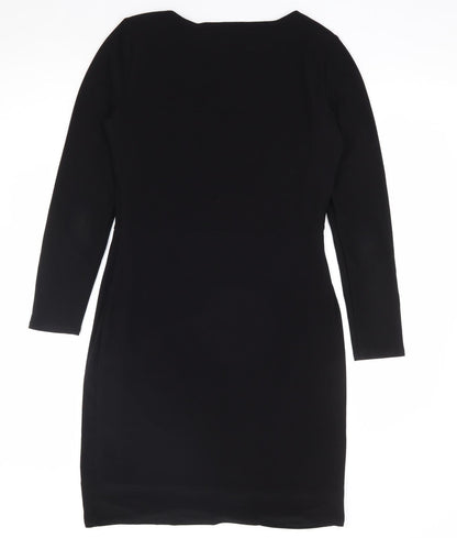 Wallis Womens Black Polyester A-Line Size 12 Round Neck Pullover
