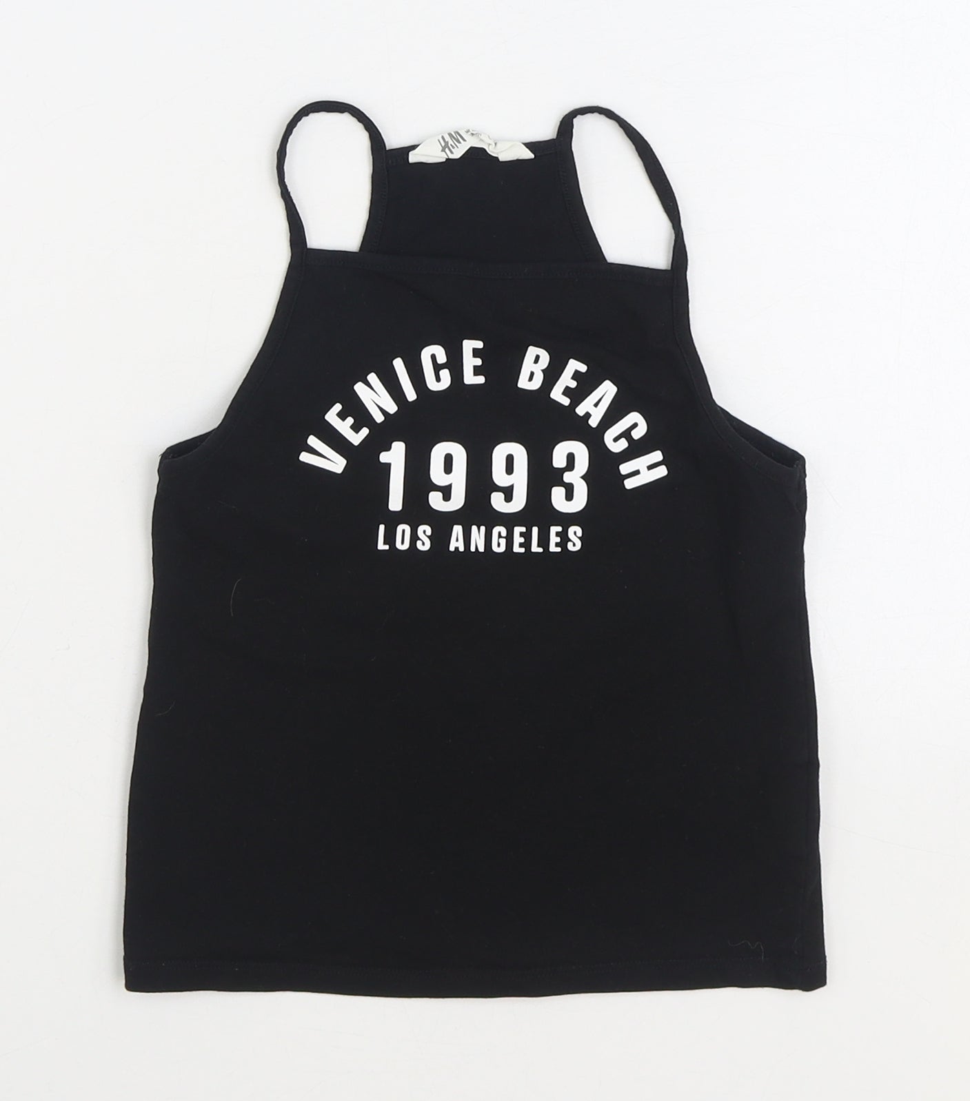 H&M Girls Black Cotton Camisole Tank Size 9-10 Years Square Neck Pullover - Venice Beach
