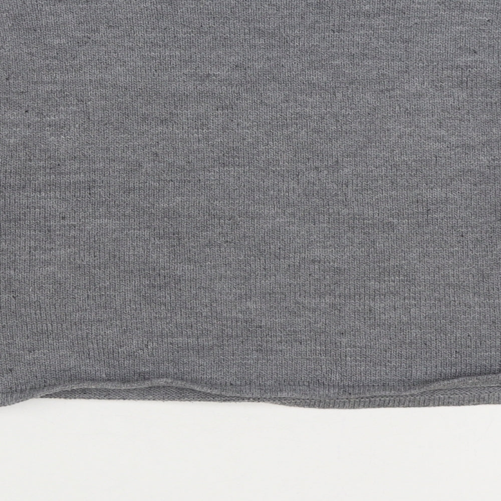 ROMWE Womens Grey Round Neck Acrylic Pullover Jumper Size S - Los Angeles, Cropped