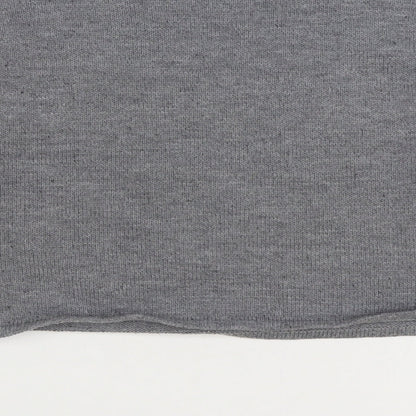 ROMWE Womens Grey Round Neck Acrylic Pullover Jumper Size S - Los Angeles, Cropped