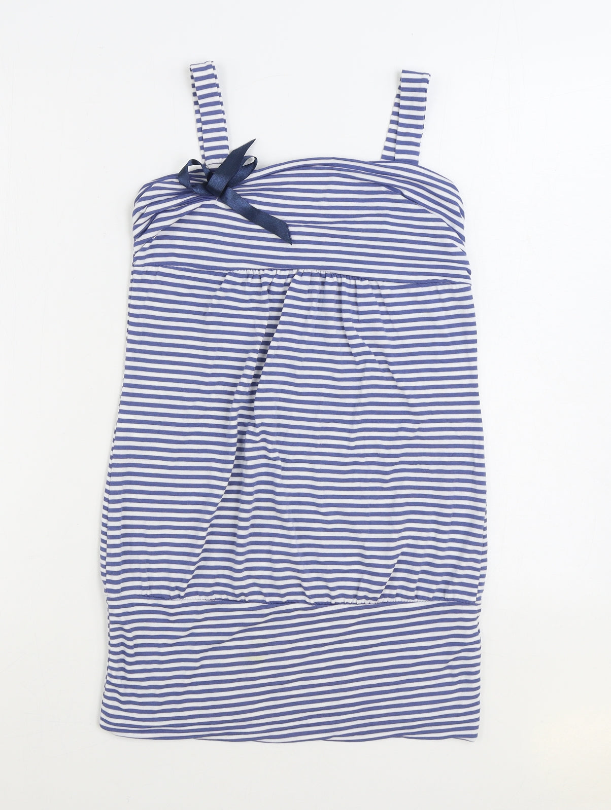 WalG Womens Blue Striped Viscose Tank Dress Size M Square Neck Pullover