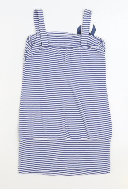 WalG Womens Blue Striped Viscose Tank Dress Size M Square Neck Pullover