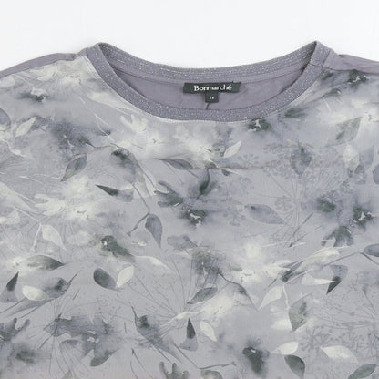 Womens UK Size 14 Bonmarché Grey Basic Blouse