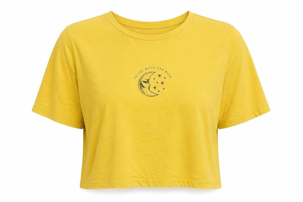 Womens UK Size 14 New Look Yellow Basic T-Shirt