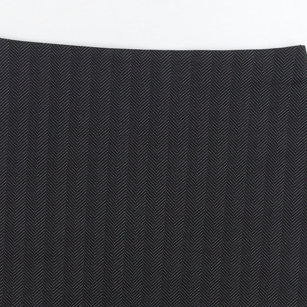F&F Womens Black Herringbone Polyester Straight & Pencil Skirt Size 8