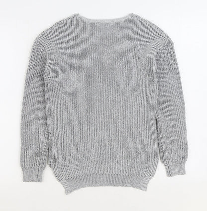 Primark Womens Grey V-Neck Polyester Pullover Jumper Size 6