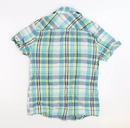 Mens UK Size S Easy Multicoloured  Button-Up Short Sleeve Casual Shirt