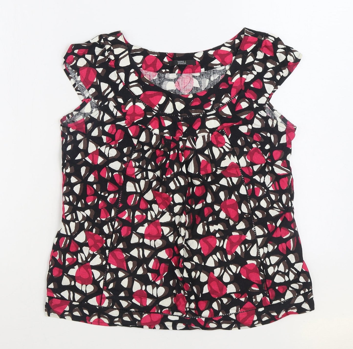 Womens UK Size 8 Marks and Spencer Multicoloured Basic Blouse