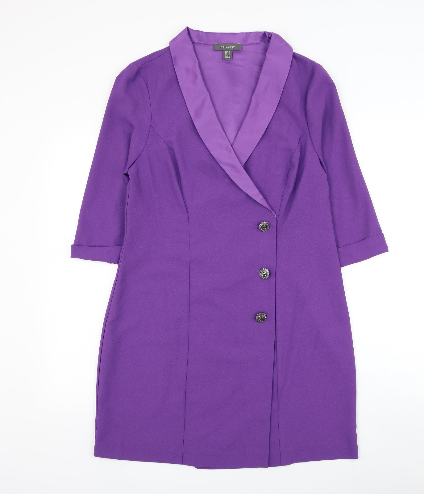 Primark Womens Purple Jacket Blazer Size 12 Button
