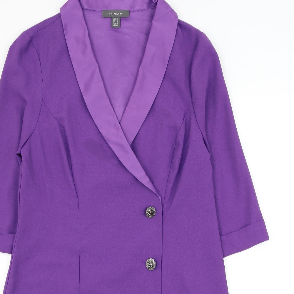 Primark Womens Purple Jacket Blazer Size 12 Button