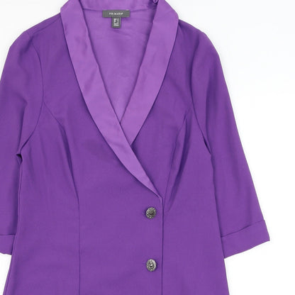 Primark Womens Purple Jacket Blazer Size 12 Button