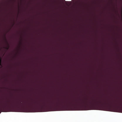 Primark Womens Purple Polyester Basic Blouse Size 8 Round Neck