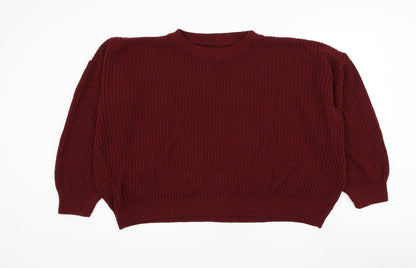 Womens UK Size L Preworn Red Pullover Jumper