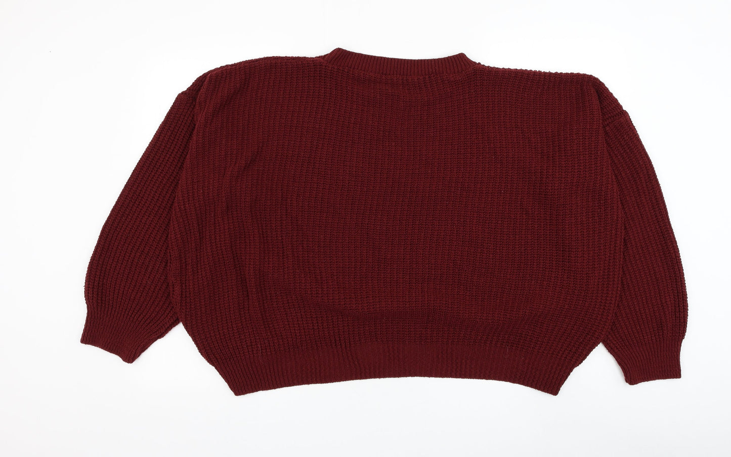 Womens UK Size L Preworn Red Pullover Jumper