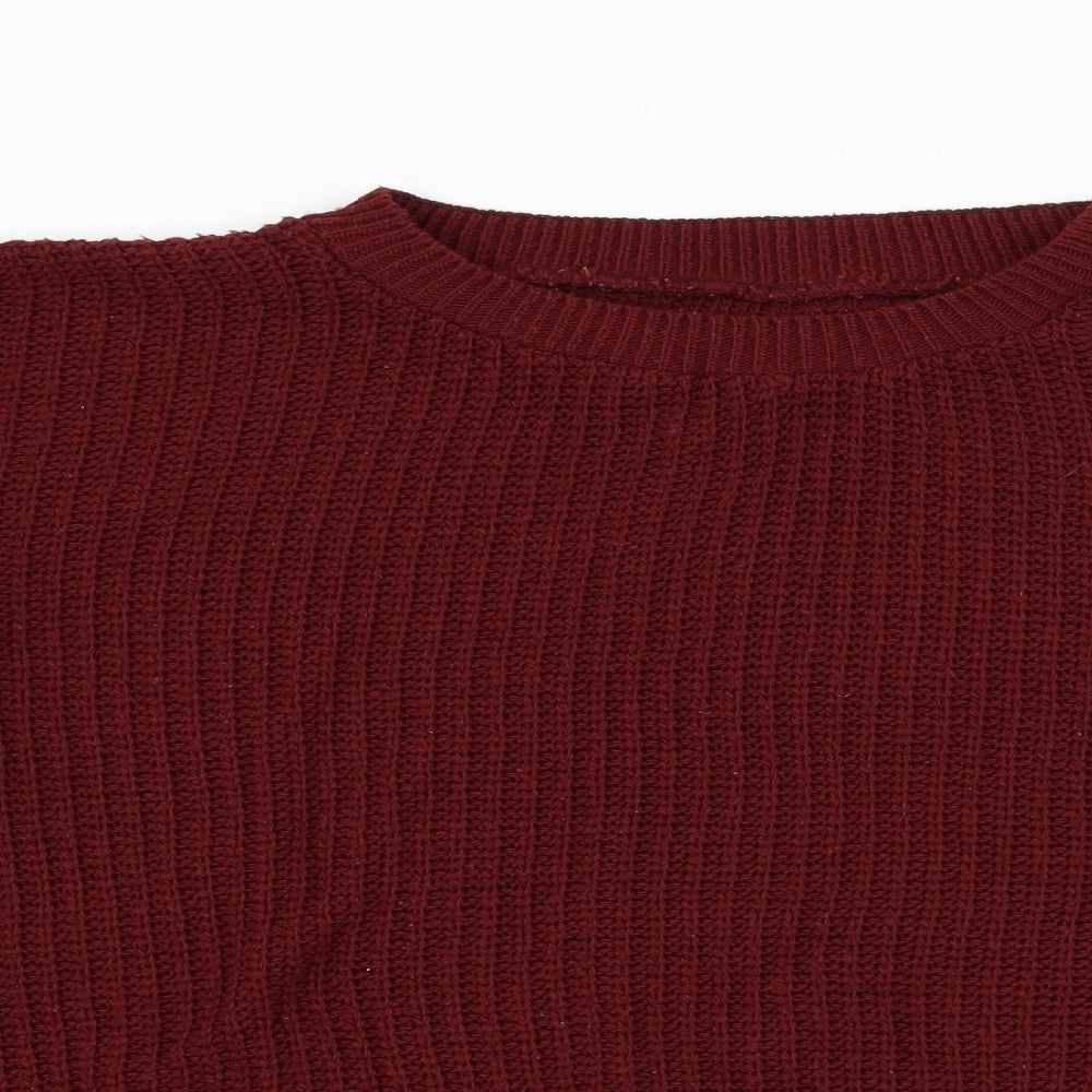 Womens UK Size L Preworn Red Pullover Jumper