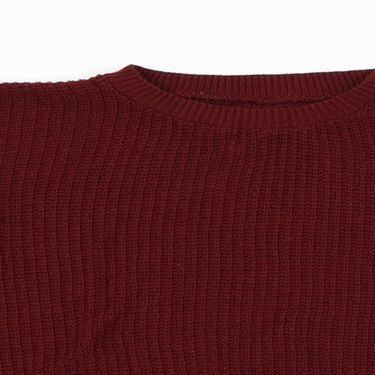 Womens UK Size L Preworn Red Pullover Jumper