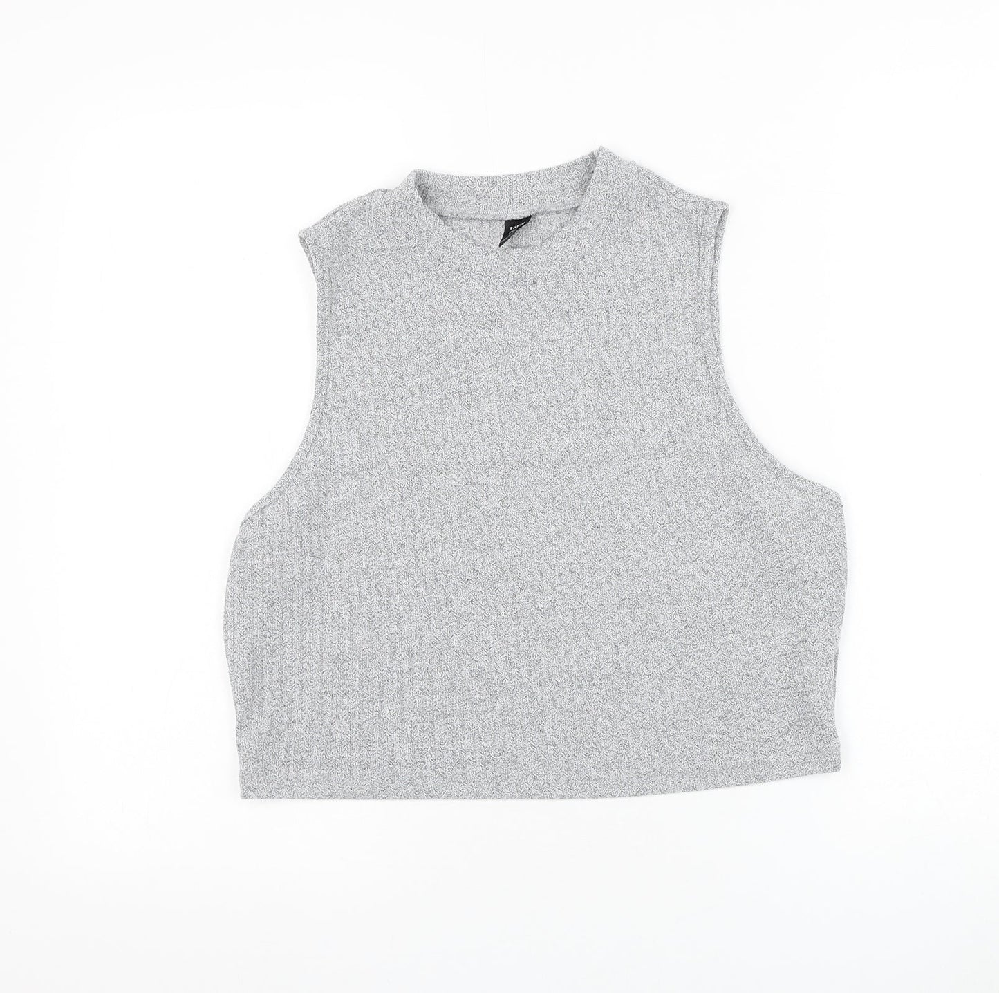 SheIn Womens Grey Polyester Basic Tank Size 2XL Round Neck