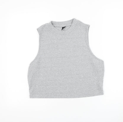 SheIn Womens Grey Polyester Basic Tank Size 2XL Round Neck