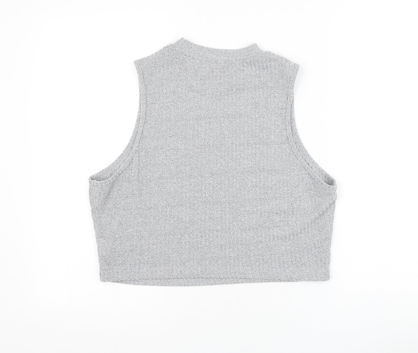 SheIn Womens Grey Polyester Basic Tank Size 2XL Round Neck