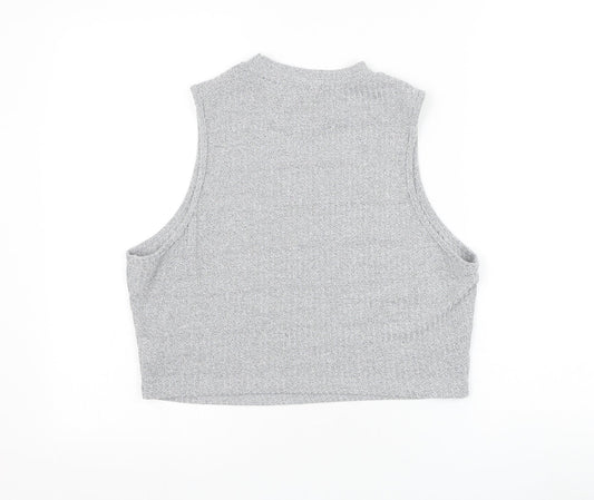 SheIn Womens Grey Polyester Basic Tank Size 2XL Round Neck