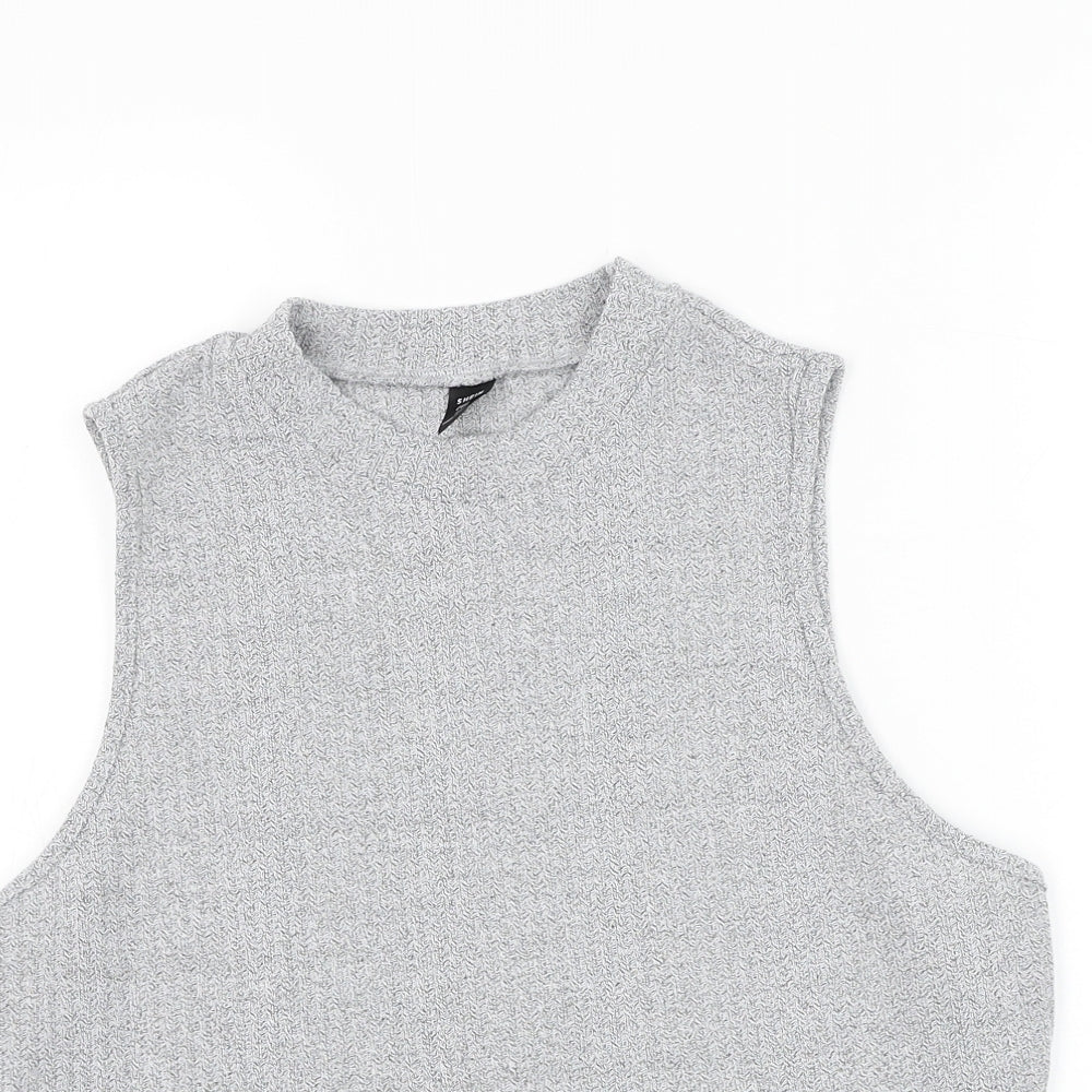 SheIn Womens Grey Polyester Basic Tank Size 2XL Round Neck