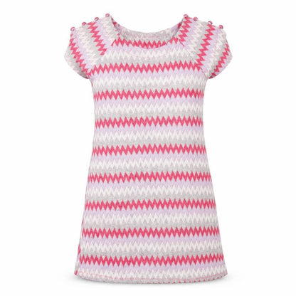 Preworn Womens Pink Chevron Polyester Shift Size M Round Neck Pullover