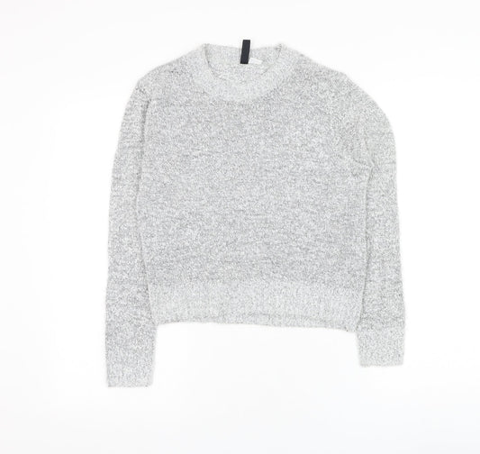 Divided by H&M Womens Grey Round Neck Acrylic Pullover Jumper Size XS