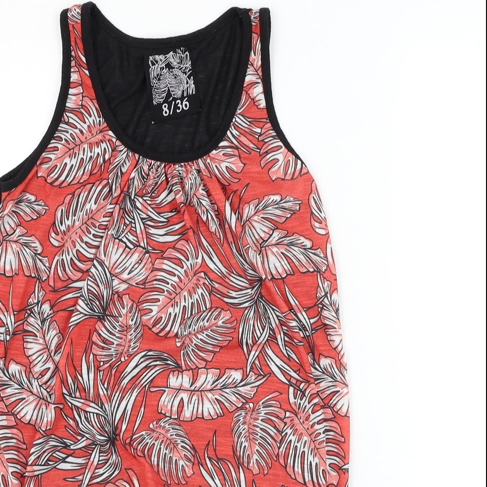 Womens UK Size 8 Dunnes Stores Red Basic Tank