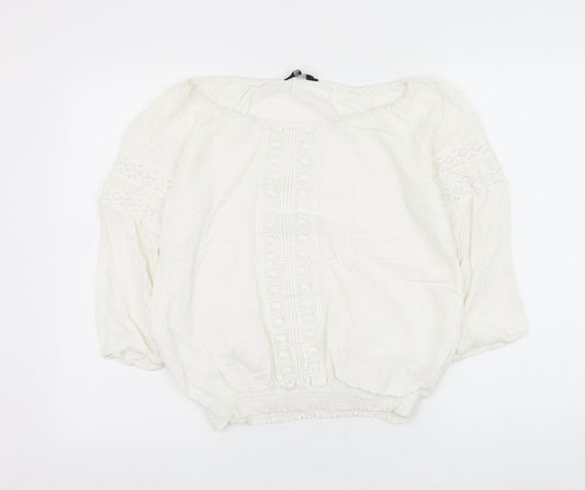 Womens UK Size 12 Dorothy Perkins White Basic Blouse