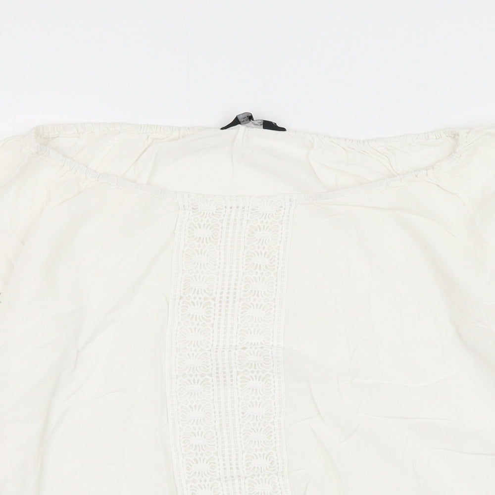 Womens UK Size 12 Dorothy Perkins White Basic Blouse